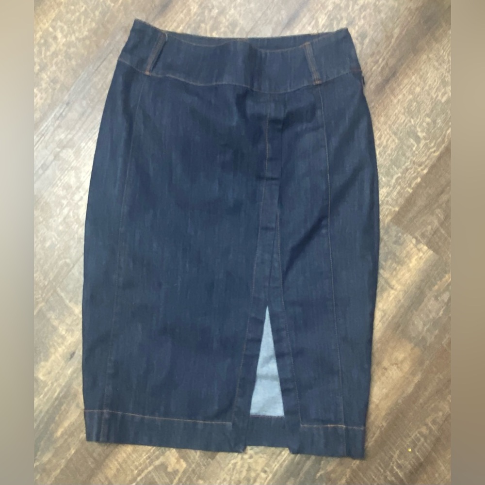 White House Black Market Dark Blue Denim Pencil Skirt